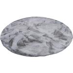 Graue Pergamon Runde Fellteppiche 80 cm aus Kunstfell 