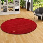 Rote Unifarbene Runde Wollteppiche 150 cm 