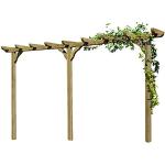 Gartenpirat Pergola aus Holz Torbogen Rankhilfe Länge 450 cm Pfosten 9x9cm