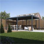 Pergola Pavillon mit Lamellen Dach Oasis 3,6 x 4m weiß