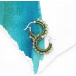 Olivgrüne Runde Kleine Creolen mit Löwen-Motiv aus Silber mit Peridot 