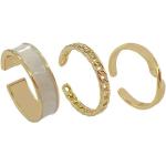 Reduzierte Nickelfreie Goldene Elegante Goldringe aus Kupfer mit Echte Perle für Damen zum Muttertag 