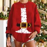 Reduzierte Rundhals-Ausschnitt Weihnachtspullover mit Perlen aus Fleece Handwäsche für Herren Größe XXL zu Weihnachten für den für den Herbst 