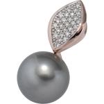 Goldene Runde Perlenanhänger 14 Karat mit Echte Perle für Damen 