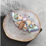 Bestickte Schmetterling Broschen mit Insekten-Motiv aus Glas mit Echte Perle handgemacht 
