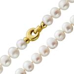 Rosa Perlenketten aus Gelbgold 14 Karat mit Echte Perle für Damen 
