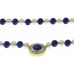 Royalblaue Juwelier Harnisch Perlenketten poliert aus Gelbgold 