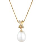 Weiße Elegante Goldketten Glänzende aus Gold 14 Karat mit Zirkonia für Damen 