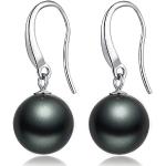 Reduzierte Nickelfreie Schwarze Elegante Perlenohrringe mit Echte Perle für Damen 