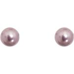 Fliederfarbene Perlenohrstecker aus Metall für Damen 