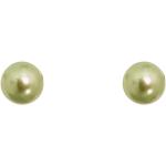 Olivgrüne Perlenohrstecker aus Metall für Damen 