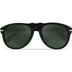 Persol 0PO649 Sunglasses Black/Crystal Green