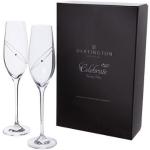 personalisierbar Dartington Celebration Glitz Champagner Flöten Brille Klar – mit eigenen Nachricht