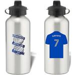 Personalisierbare Wasserflasche aus Aluminium mit Birmingham City FC Trikot-Motiv, Silberflasche