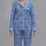Pyjamas lang mit Istanbul-Motiv aus Jersey für Damen Große Größen 