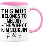 Personalisierte Bts Kaffeetasse, Diese Tasse Gehört Der Frau Von Kim Seokjin, Jin Bts, Benutzerdefiniertes Kpop Geschenk, Army, Bangtan Boys, Mug