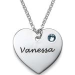 Reduzierte Silberne Herzketten aus Silber personalisiert für Damen 
