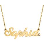 Silberne Namensketten aus Gold personalisiert für Damen 