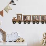 Fotowände & Bilderrahmen Sets mit Eisenbahn-Motiv aus Holz personalisiert 9x13 