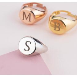 Personalisierter Ring mit Ihrem Buchstaben oder Monogramm | Einzigartig Geschenkidee - Rose Gold
