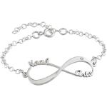 Silberne Infinity Armbänder & Unendlich Armbänder aus Silber mit Diamant personalisiert für Damen 