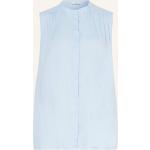 Hellblaue Peserico Stehkragen Blusentops aus Baumwolle für Damen Größe S für den für den Sommer 