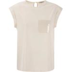 Reduzierte Weiße Casual Kurzärmelige Peserico Shirts mit Tasche für Damen Größe L für den für den Sommer 