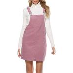 Rosa Casual Mini Trägerkleider mit Reißverschluss aus Cord Handwäsche für Damen Größe XL für den für den Herbst 