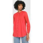 Rote Unifarbene Business Peter Hahn Bio Rundhals-Ausschnitt Hemdblusen mit Vogel-Motiv aus Baumwolle maschinenwaschbar für Damen Größe XL für den für den Sommer 