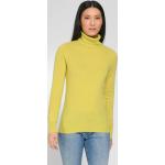 Gelbe Unifarbene Peter Hahn Rollkragen Kaschmir-Pullover mit Vogel-Motiv aus Wolle maschinenwaschbar für Damen Größe XL 