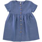 Blaue Kurzärmelige Nachhaltige Kinderleinenkleider aus Leinen für Babys Größe 98 