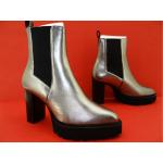 Anthrazitfarbene Peter Kaiser High Heel Stiefeletten & High Heel Boots aus Leder für Damen 