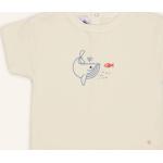 Cremefarbene Petit Bateau Bio U-Boot-Ausschnitt T-Shirts aus Baumwolle für Herren Größe M 
