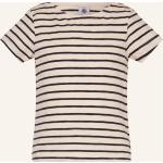 Beige Petit Bateau Bio U-Boot-Ausschnitt T-Shirts aus Baumwolle für Damen 