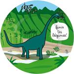 Bunte Petit Jour Meme / Theme Dessertteller mit Dinosauriermotiv mikrowellengeeignet 