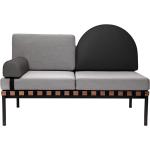 Schwarze Moderne Zweisitzer-Sofas pulverbeschichtet aus Leder Breite 100-150cm, Höhe 100-150cm, Tiefe 50-100cm 2 Personen 