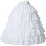 Weiße Vintage Damenpetticoats mit Rüschen mit Klettverschluss aus Taft Größe M für die Braut 