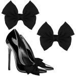 Schwarze Elegante Schuhclips aus Satin für Damen 