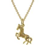 Pferd Anhänger Gold 333 mit plattierter Kette Halsketten gold Mädchen Kinder
