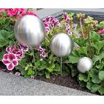 Silberne Gartenstecker Sets matt aus Edelstahl 3-teilig 