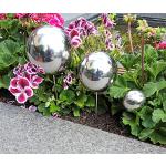 Silberne Gartenstecker Sets poliert aus Edelstahl 3-teilig 