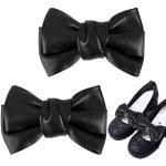 Schwarze Elegante Schuhclips aus Leder für Damen 
