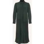 Dunkelgrüne Langärmelige Phase Eight Plisseekleider aus Polyester für Damen Größe S 