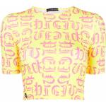 Reduzierte Gelbe Gothic Kurzärmelige Philipp Plein T-Shirts aus Polyamid für Damen 