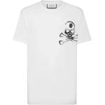 Reduzierte Weiße Gothic Philipp Plein T-Shirts aus Baumwolle für Herren Größe XL 