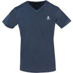 Reduzierte Blaue Kurzärmelige Philipp Plein V-Ausschnitt T-Shirts aus Baumwolle für Herren Größe L für den für den Frühling 