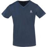 Reduzierte Blaue Kurzärmelige Philipp Plein V-Ausschnitt T-Shirts aus Baumwolle für Herren Größe M für den für den Sommer 