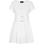 Reduzierte Weiße Kurzärmelige Philipp Plein Rundhals-Ausschnitt Damenkleider aus Baumwolle Größe S 