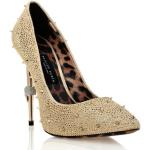 Goldene Philipp Plein Pfennigabsatz High Heels & Stiletto-Pumps mit Nieten aus Veloursleder für Damen Größe 40 