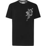 Reduzierte Schwarze Gothic Kurzärmelige Philipp Plein T-Shirts für Herren Größe M 